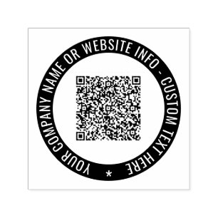 Tampon Auto-encreur Votre QR Code Scan Info - Timbre de couleur de tex
