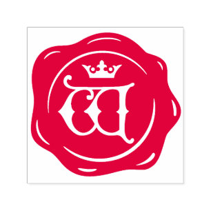 Tampon Auto-encreur W - Sceau de cire antique Couronne gothique Lettre