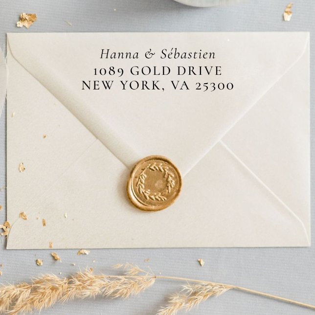 Tampon Auto-encreur weddin Couple Names Simple Typographie Mariage (Créateur téléchargé)