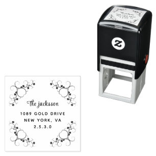 Tampon Auto-encreur weddin Couple Names Simple Typographie Mariage