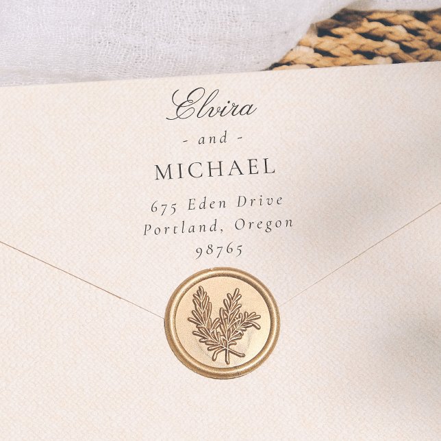 Tampon Auto-encreur Wedding Calligraphy & Classic Serif Return Address (Créateur téléchargé)