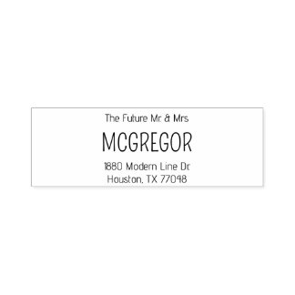 Tampon Auto-encreur Wedding Stamp Future Mr. Mrs. Last Name Engagement