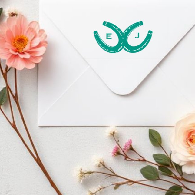 Tampon Auto-encreur Western Horseshoe Mariage (Créateur téléchargé)