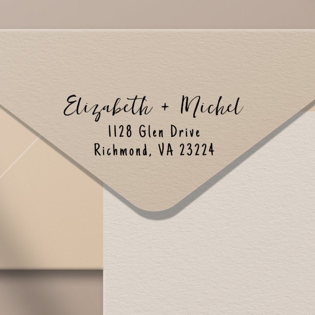 Tampon Auto-encreur Whimsical Quirky Script Adresse de retour (Créateur téléchargé)