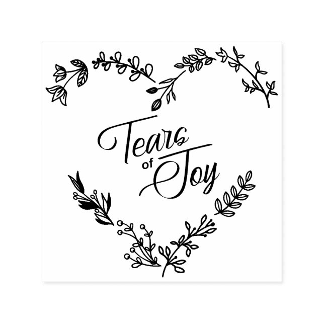Tampon Auto-encreur Wildflowers Heart Tears of Joy Wedding Quote (Design)
