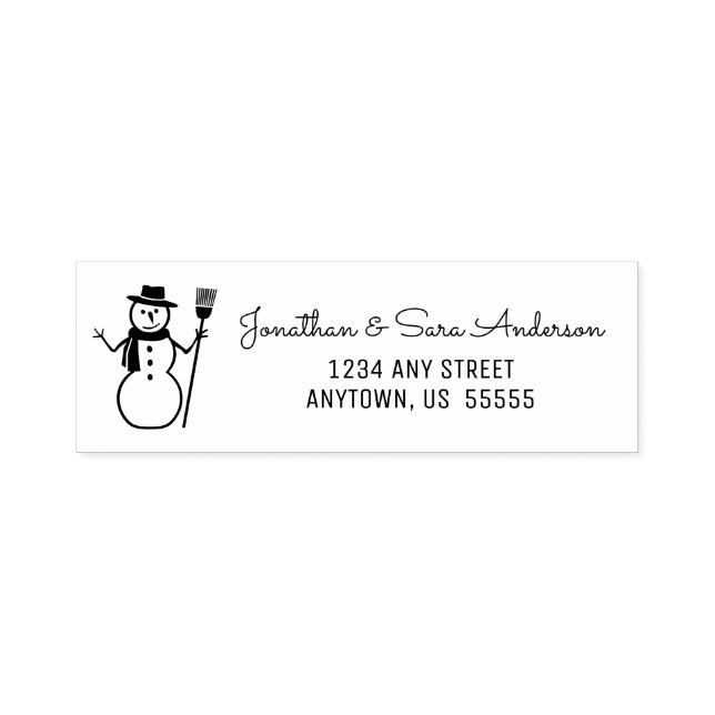 Tampon Auto-encreur Winter Snowman Adresse de retour (Design)
