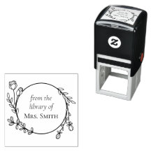 Wreath Floral De La Bibliothèque De