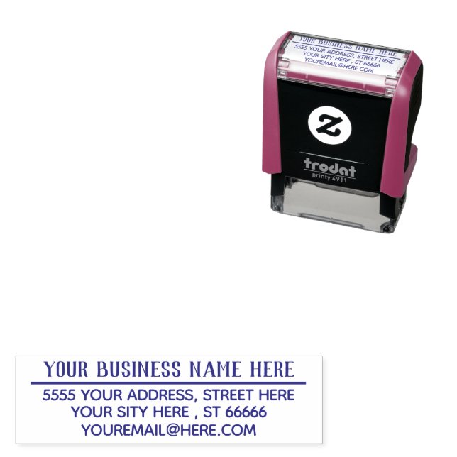 Tampon Auto-encreur Your Address Name Email Business Stamp Example (En situation)