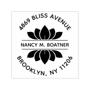 Tampon Auto-encreur Zen Mindfulness Meditation Lotus Adresse de retour