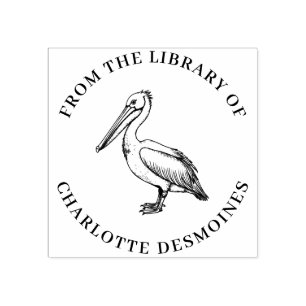 Tampon de livre personnalisé Pélican Ex Libris per