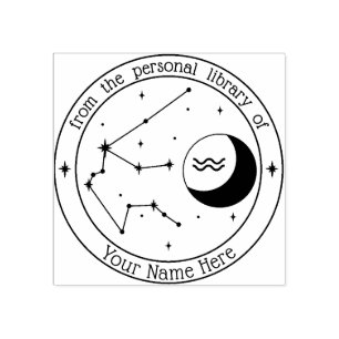 Tampon de livre Zodiac personnalisé Aquarius