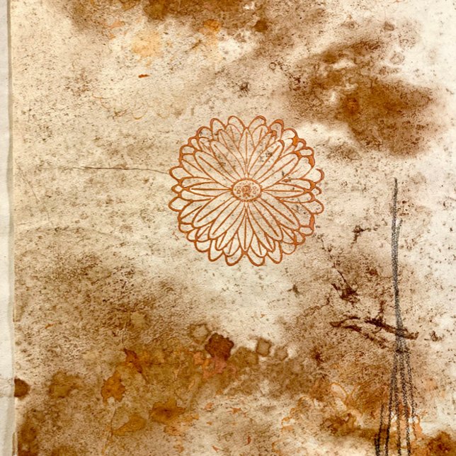 Tampon en bois de fleurs artistique (Créateur téléchargé)