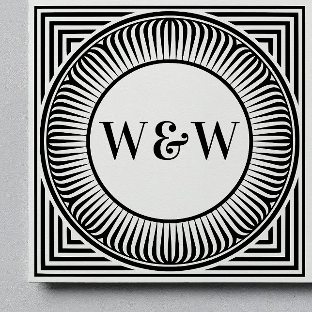 Tampon en bois de monogramme géométrique architect (Créateur téléchargé)
