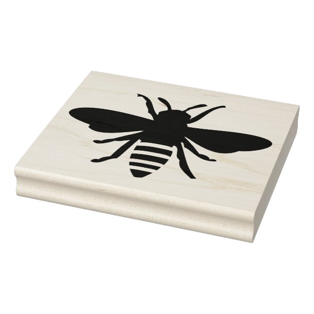 Tampon en bois - Dessin de pot à miel de l'abeille (Tampon)