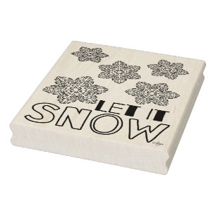 Tampon en bois flocon de neige "Laissez tomber la