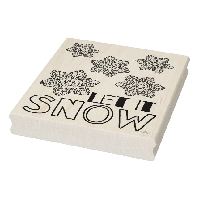 Tampon en bois flocon de neige "Laissez tomber la  (Tampon)