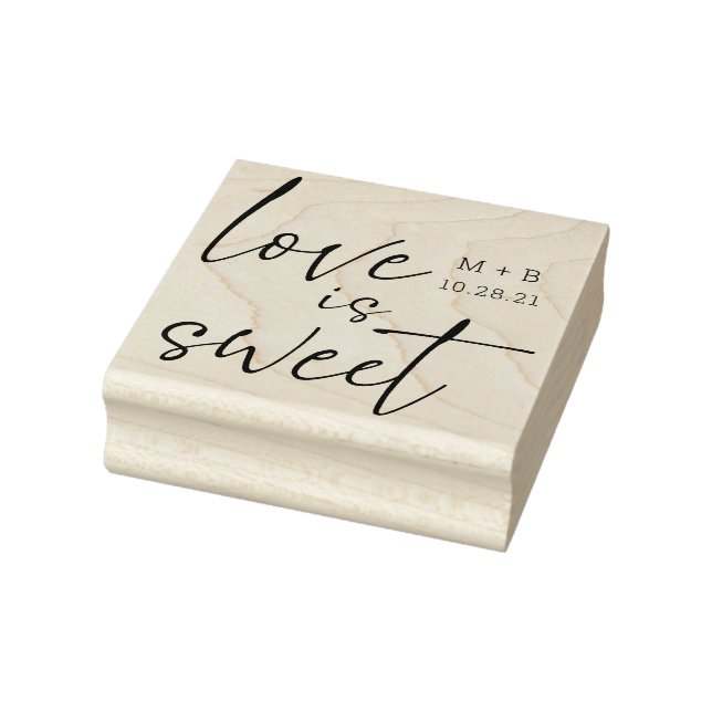 Tampon en bois pour mariage en calligraphie douce  (Tampon)