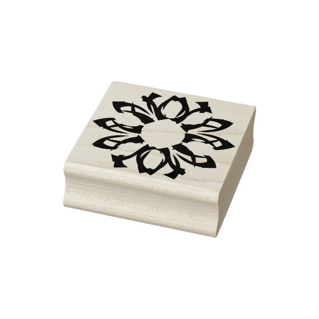 Tampon en caoutchouc à motif floral à un élément (Tampon)