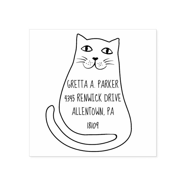 Tampon en caoutchouc d'adresse de retour de chat d (Impression)