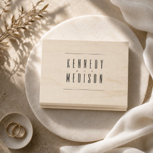 Tampon en caoutchouc de mariage à monogramme minim