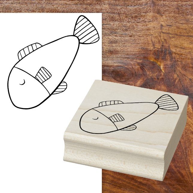 Tampon en caoutchouc de poisson de dessin animé fa (Cartoon Fish Stamp: Make Your Artwork Fin-tastic! 🐠)