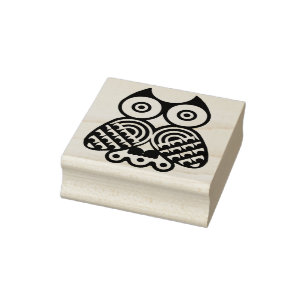 Tampon en caoutchouc d'illustration de hibou