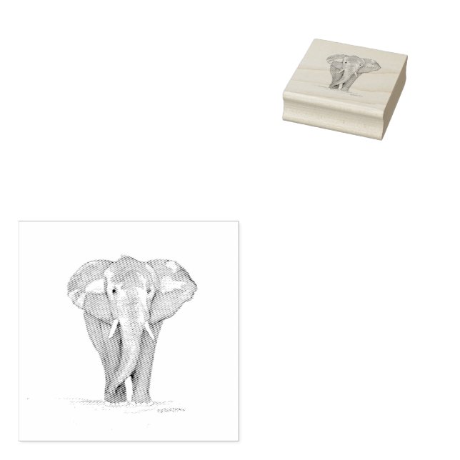tampon en caoutchouc éléphant (Tamponné)