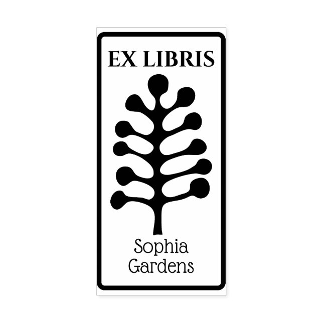 Tampon en caoutchouc Ex Libris Arbre/Plante Abstra (Impression)