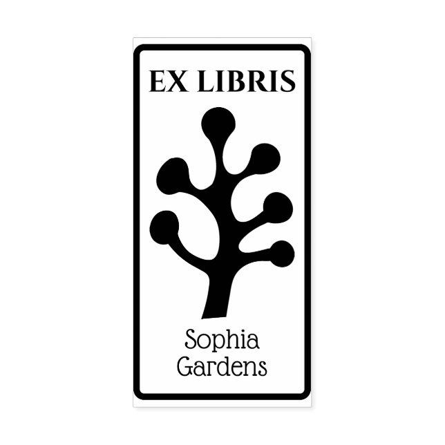 Tampon en caoutchouc Ex Libris Arbre/Plante Abstra (Impression)