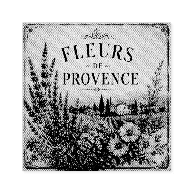 tampon en caoutchouc fleurs de provence (Impression)