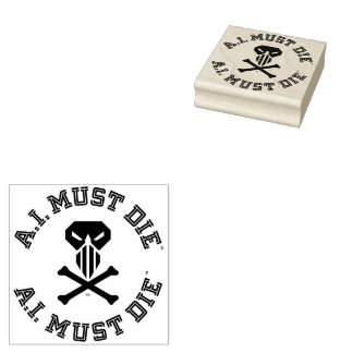 Tampon en caoutchouc Logo A.I. Must Die™ (Police C
