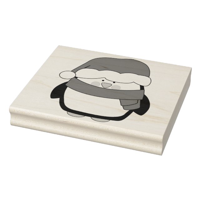 Tampon en caoutchouc - Manchot de Noël (Tampon)