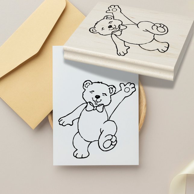 Tampon en caoutchouc Ourson mignon (Stamp a smile. Spread the happy.  - Whimsical Fun for All Your Creations)