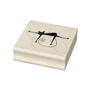 Tampon en caoutchouc personnalisé Scrappy Cat Blac