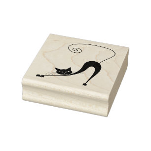 Tampon en caoutchouc personnalisé Scrappy Cat Blac