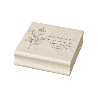 Tampon en caoutchouc pour mariage floral minimalis