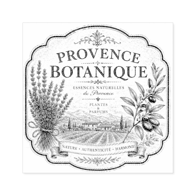 tampon en caoutchouc provence botanique (Impression)