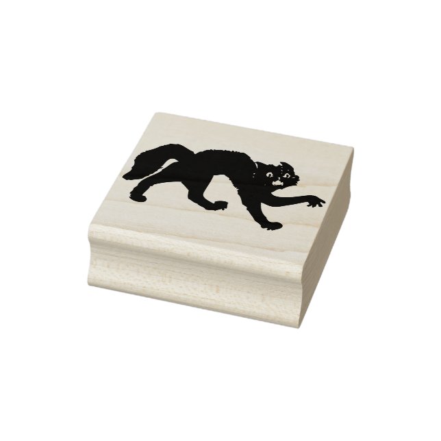 Tampon en caoutchouc silhouette de chat noir effra (Tampon)
