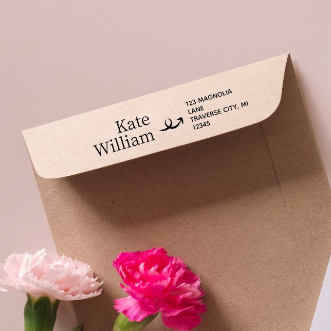 Tampon encreur auto-encreur à nom et adresse minim (Créateur téléchargé)