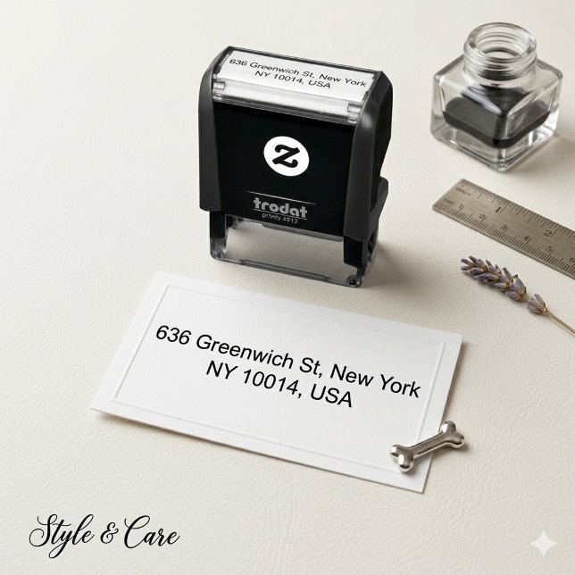 Tampon encreur auto-encreur d'adresse unique pour  (Unique Address Self-Inking Stamp for Envelopes)
