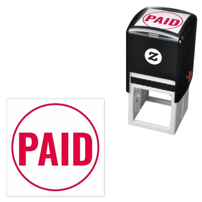 TAMPON ENCREUR AUTO-ENCREUR PAID Within a Circle O (En situation)