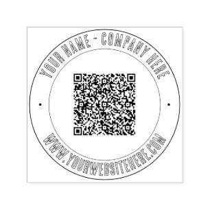 Tampon encreur auto-entonnoir à code QR rond avec