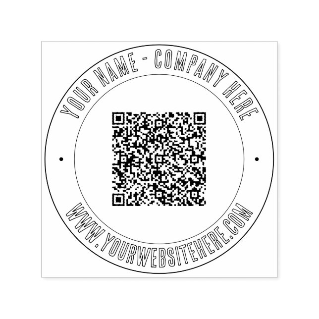 Tampon encreur auto-entonnoir à code QR rond avec  (Design)
