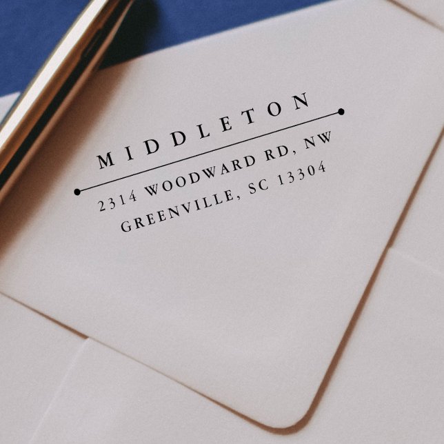 Tampon encreur d'adresse de retour "classique" (Simple Typography Elegant Return Address Self Inking Stamp)