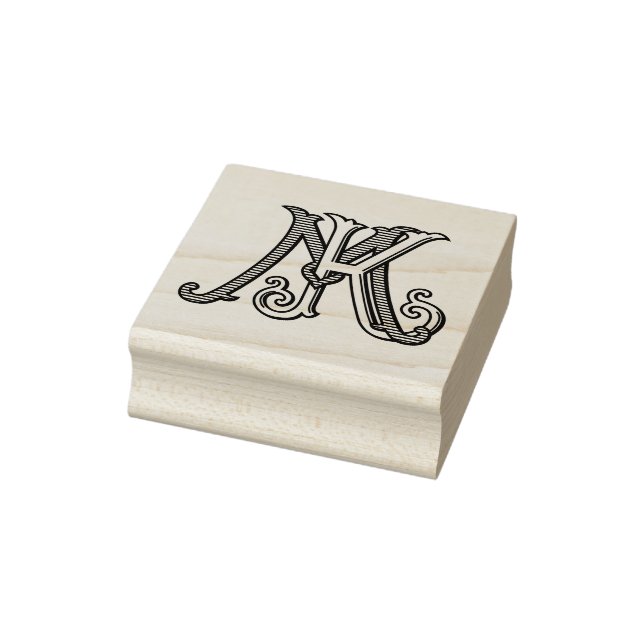 Tampon encreur en caoutchouc Monogramme initiales  (Tampon)