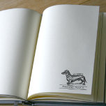 Tampon encreur Ex Libris de chien teckel vintage<br><div class="desc">Ce tampon encreur "Ex Libris" représente un teckel vintage avec un nom personnalisé.</div>