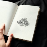 Tampon encreur Ex Libris femme fleur vintage<br><div class="desc">Ce tampon encreur "Ex Libris" présente une femme à la fleur vintage avec un nom personnalisé.</div>