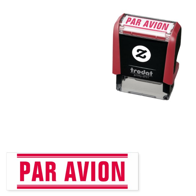 TAMPON ENCREUR 'PAR AVION' POUR BUREAU (petit) (En situation)