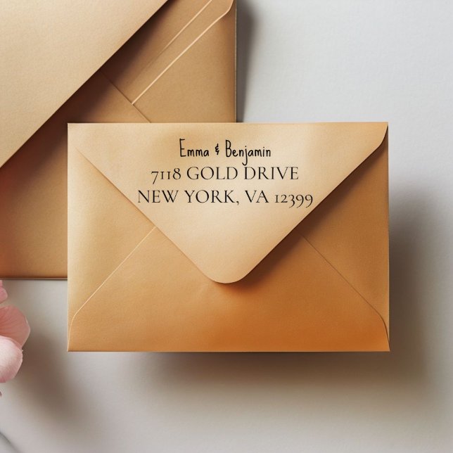 Tampon encreur personnalisé avec adresse en caoutc (Créateur téléchargé)