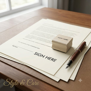 TAMPON ENCREUR "SIGNER ICI" POUR DOCUMENTS